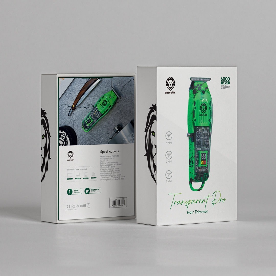 ماشین اصلاح مو شفاف گرین Green Transparent Pro Hair Trimmer - Image 2